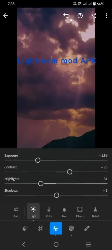 lightroom mod apk screenshot